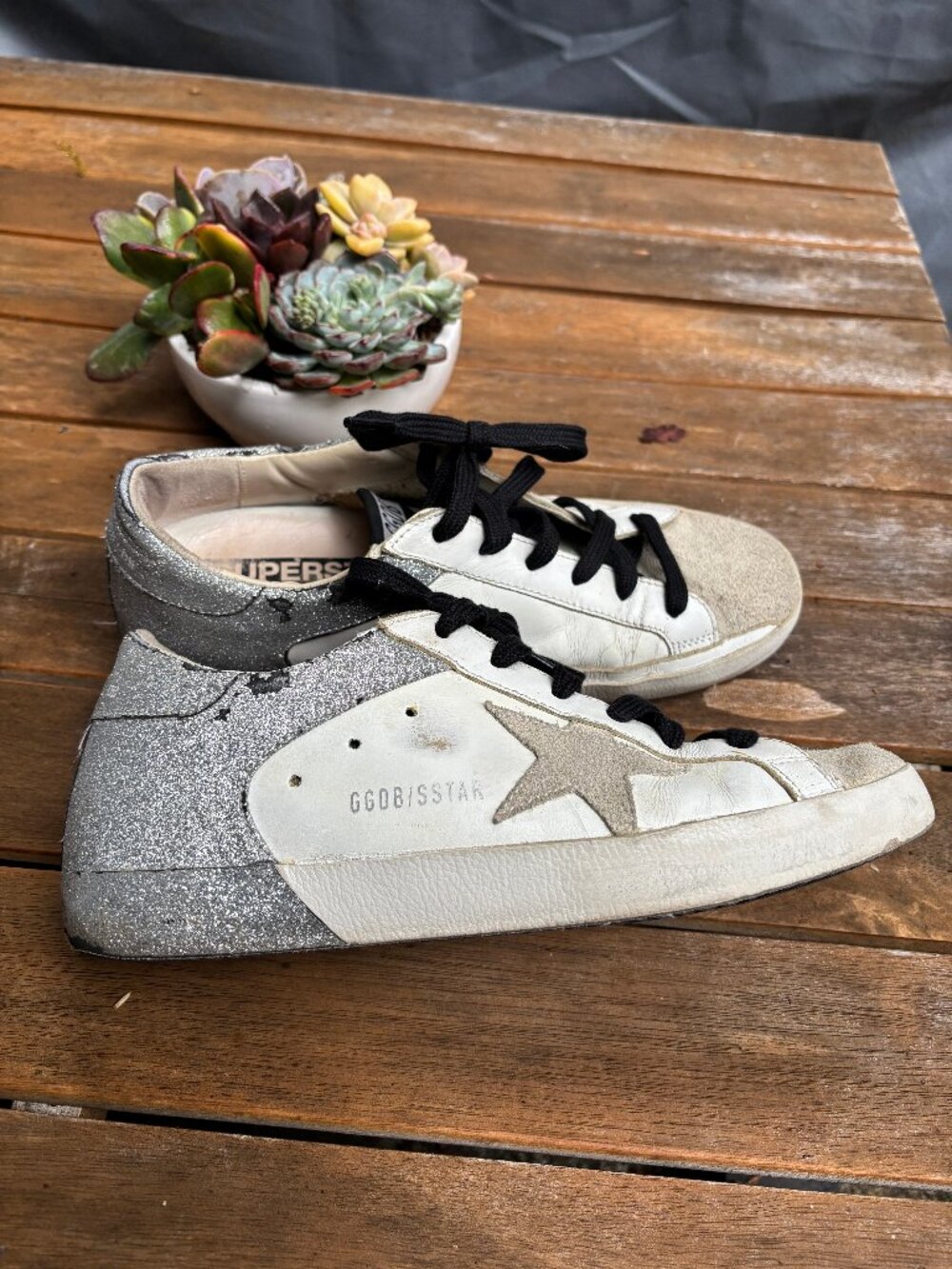 Golden Goose Superstar Sneakers – EU 39 – Distressed Silver Glitter - Picture 2 of 16